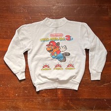 1990 Nintendo Vintage Super Mario Bros 3 Crewneck Sweater M Kids Sizing RARE
