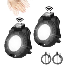 EverBrite 2 Pack Magnetic COB Keychain Work Light Rechargeable Flashlight 6 Mode