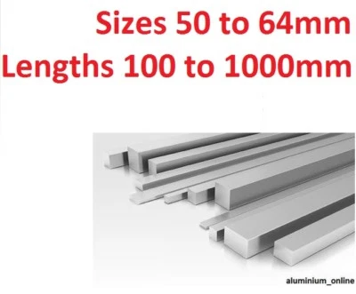 ALUMINIUM FLAT BAR STRIP 50mm 57mm 64mm select size & length on listing