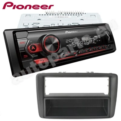 Car Radio Pioneer MVH-230BT 1DIN Bluetooth Adaptateur pour Fiat Panda 169 À 2003 - Photo 1/4