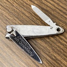 VTG Silver Tone  Commercial 30th Anniversary  Nail Clippers Made In USA