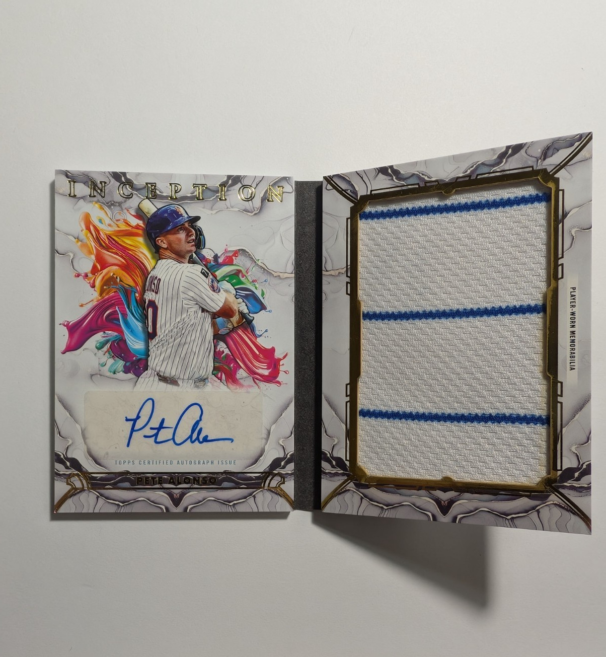 2025 Topps Inception Baseball Pete Alonso Auto Jersey Patch Book Card /25 Mets view 1
