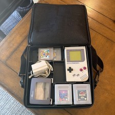 Nintendo Game Boy DMG-01 Console with Carrying Case, AC Adapter, and Games Lot