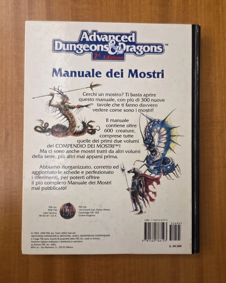Advanced Dungeons & Dragons (2nd Ed) - Manuale dei Mostri ITA D&D - Immagine 2 di 4