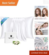 Silk Pillowcase 21 Momme, Cooling Zippered 10...