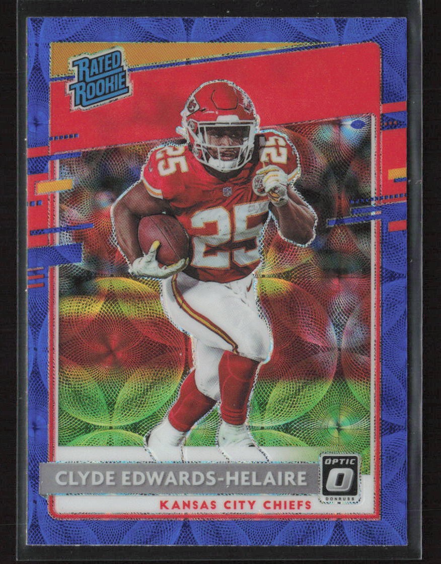 Clyde Edwards-Helaire 2020 Donruss Optic #171 Blue Scope Kansas City Chiefs