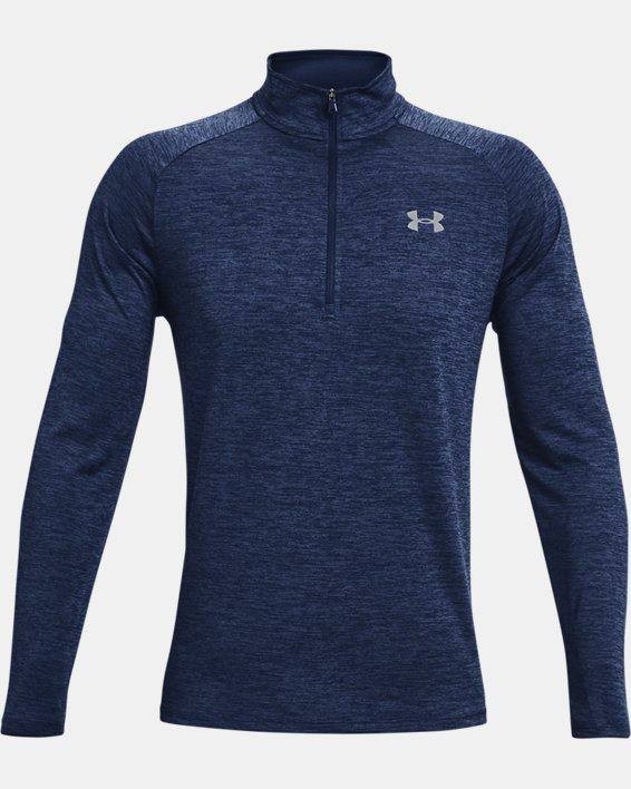UA Tech Men's 1/2 Zip Long Sleeve Academy / Steel 409 Size M thumbnail 4