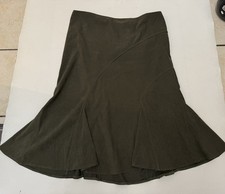 Casual Comfort Khaki Flared Skirt UK 20 Polyester Stretch D3