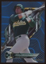Jose Canseco /150 #HT-JCA 2018 Topps High Tek Blue Rainbow Foil Athletics Card 