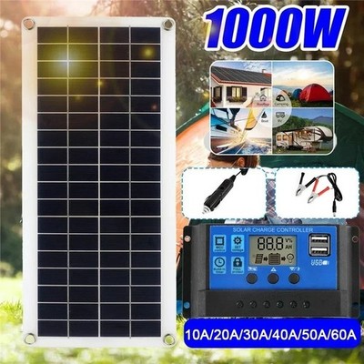 1000W Solarpanel 12V Solarzelle mit 60A 100A Regler Solarladung für Telefon