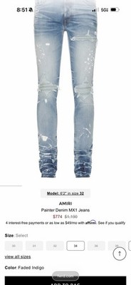 AMIRI MX1 Painter Jeans SIZE 32 100% Authentic | eBay