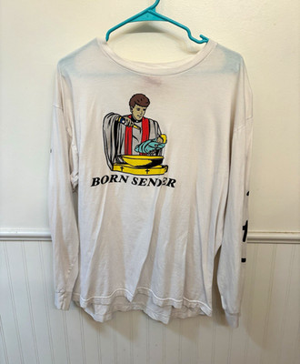 NELK BOYS White Long Sleeve Crew Neck Graphic T-Shirt L Cotton Religious
