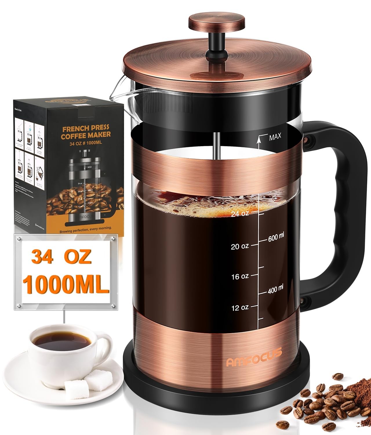 Coffee Maker 34 Ounce Classice Stainless Steel Coffee Press 