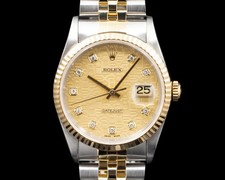 Rolex 16233 Datejust 18K Yellow Gold / SS Champagne Diamond Dial Circa. 1996