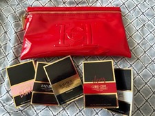 CAROLINA HERRERA Good Girl Patent Red Toiletry Pouch Bag With Samples Fragrances