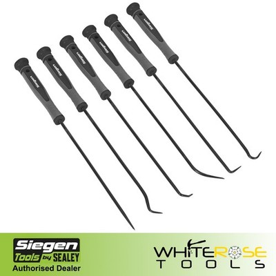 Siegen Hook Pick Set Extra Long O-Ring Seal Remover Pin Clip Picking 240mm 6pc