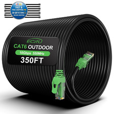 350FT Cat6 Outdoor Ethernet Cable, In-Ground, Heavy Duty Direct Burial, 24AWG CC