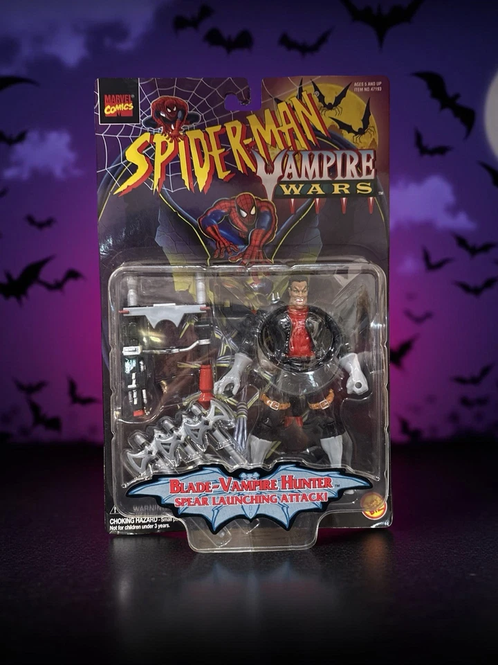Figura de acción sellada Toy Biz Spider-Man Vampire Wars Blade Vampire Hunter 1996 Foto 4 de 4
