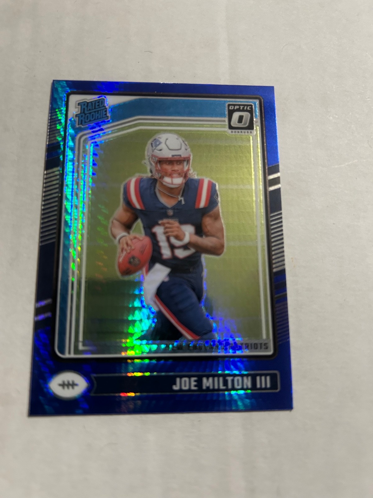 2024 Donruss Optic #255 Joe Milton III Blue Hyper RC