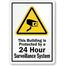 Surveillance Sign Aluminum Weatherproof Outdoor Security Warning Metal