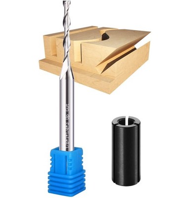 1/4 Inch Shank Extra Long CNC Spiral Router Bit 1/8 Inch Cutting Diameter End...