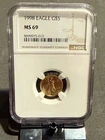 American Eagle 1998 G$5 Coin MS 69 1/10 oz NGC Certified Gold Coin