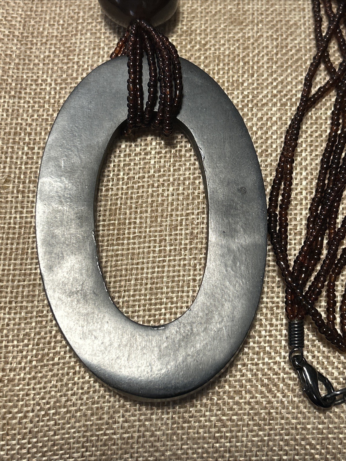 Vtg Abalone Shell Statement Necklace MOP Mosaic O… - image 11