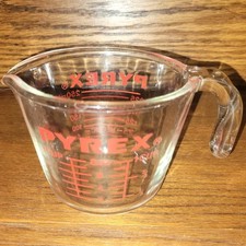 Pyrex Measuring Cup 1 Cup  508 Red Lettering J-Handle USA