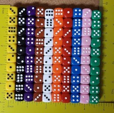 100 Pcs Colored Dice Set 6 Sides Game Dice for Board Game and Parties New