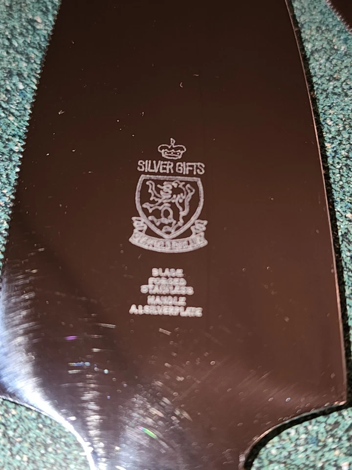 Vintage Sheffield England Forged Stainless Steel Wedding cake server & knife Set - Image 3 of 4