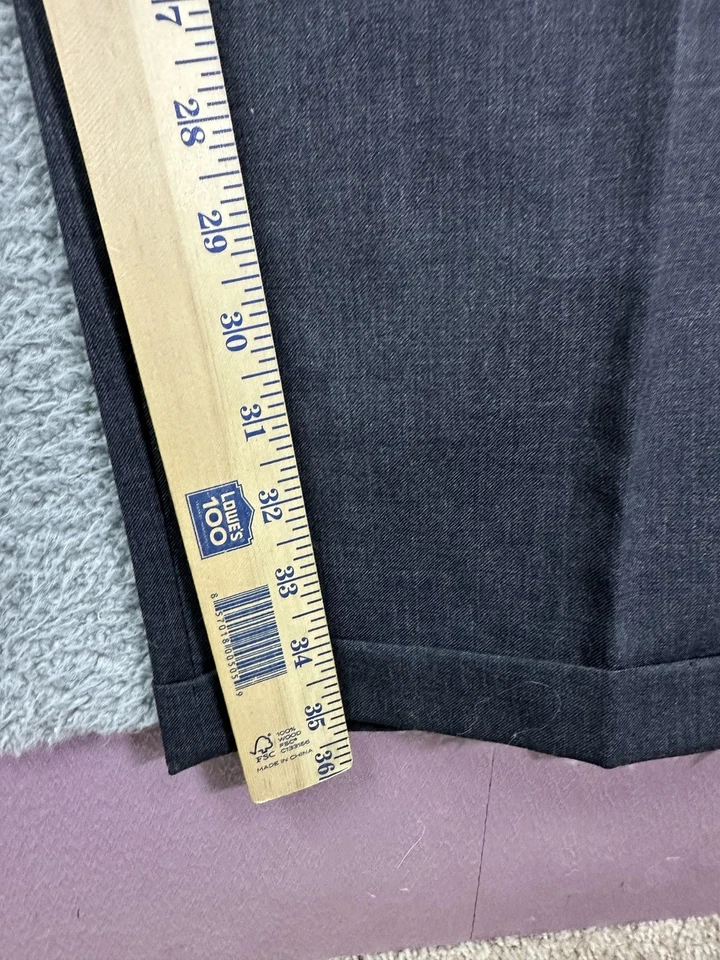 Pantalones Bachrach Para Hombres 42x38 Gris Pierna Ancha Vestido de Lana Plisado Puños Pantalones Flojos Foto 4 de 4