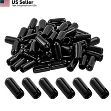 Jamiikury 60PCS Screw Thread Protectors 5mm ID Rubber End Caps 5mm, Black