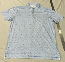 Johnnie O Featherweight Polo Mens Large Floral Performance UV 50 Protection EUC