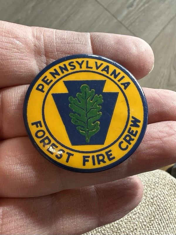 Vintage Pennsylvania Forest Fire Crew Pin Button