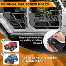 For 07-18 Jeep Wrangler Jk 4 Doors Steel Front Rear Tube Half Doors W Mirrors