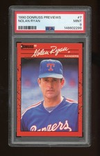 1990 Donruss Nolan Ryan Preview Card #7 PSA 9 Mint Texas Rangers