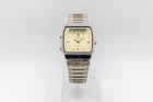 Vintage Timex Q Ana-Digi Watch M-820 Korea New Battery Two-Tone - Running