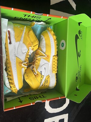 Size 11 - Nike Off-White x Air Force 1 SP Leather Mid Varsity Maize