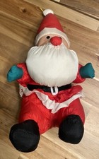 VTG Daisy 90's Santa Claus Nylon Parachute Fabric Christmas Plush Stuffed 12