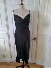 Nasty gal cow neckline Black slip-on occasion, party dress UK size 10