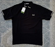 Cutter & Buck Prima Cotton Black SS Golf Embroidered Masters Logo Polo Large NWT