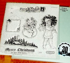 CTMH D1610 CHRISTMAS POST  Girl, Christmas tree, Snowman,Cottage in Pine Forest