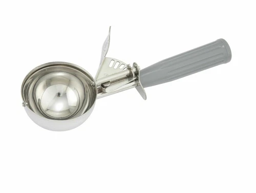 Winco ICOP-8, 4-Ounce Deluxe Disher with One-Piece Gray Handle, Size 8, NSF