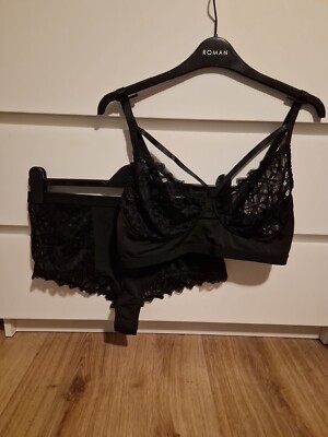 Shien Black Lace Bralet Set Size 1XL (UK18)