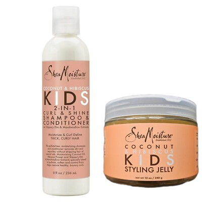 Shea Moisture Coconut&Hibiscus Kids 2-in-1 Shampoo And Conditioner&Styling Jelly