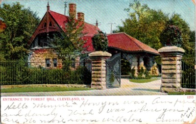 Vintage Postcard Entrance to Forest Hill Cleveland OH Ohio 1911 B