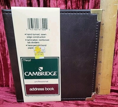 nos new Cambridge Professional Address Book Vintage Organizer Business Office