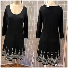Nine West,Woman, Dress, Black,long sleeve, round neckline, knee length.!