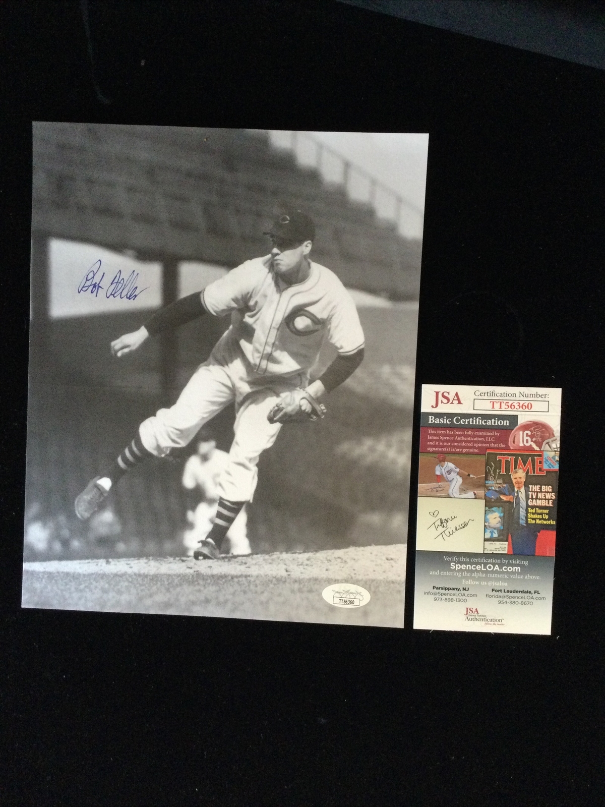 Bob Feller Autographed Signed 8x10 B&W Photo JSA -1 # 