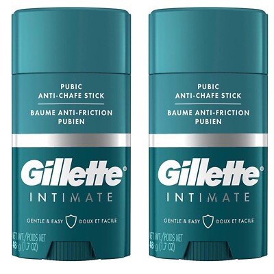 2- Gillette Intimate Pubic Anti-chafe Stick, Reduces Rubbing & Irritation Gentle